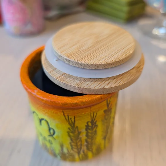 Virgo Zodiac Ceramic Jar With Lid - Picture 2 of 6